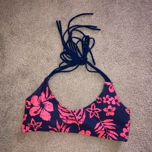 Flower print bathing suit top.